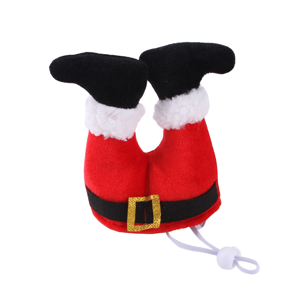 Dog Cat Christmas Costume Christmas Hat For Pet Outfit For Small Dogs Cute Fleece Hat Party Event Apparel Funny Clothes Accessory - Image 3