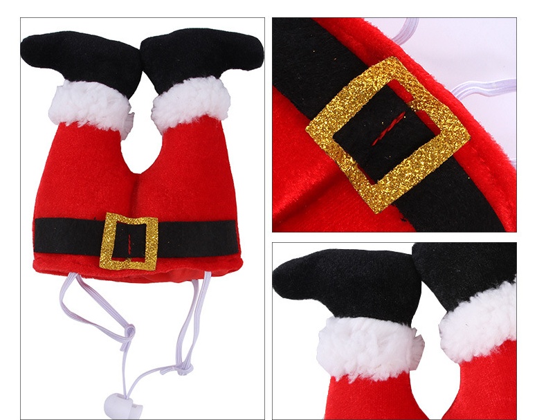 Dog Cat Christmas Costume Christmas Hat For Pet Outfit For Small Dogs Cute Fleece Hat Party Event Apparel Funny Clothes Accessory - Image 2