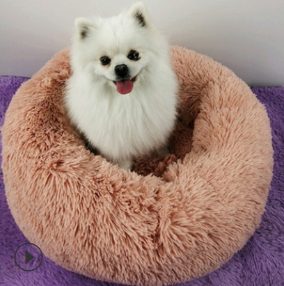 Dog Beds For Small Dogs Round Plush Cat Litter Kennel Pet Nest Mat Puppy Beds - Image 2